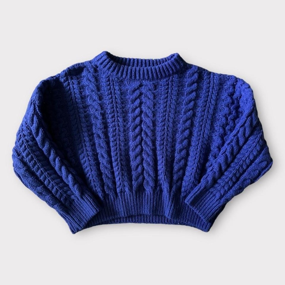 Debut Chunky Blue Cable Knit‎ Sweater
